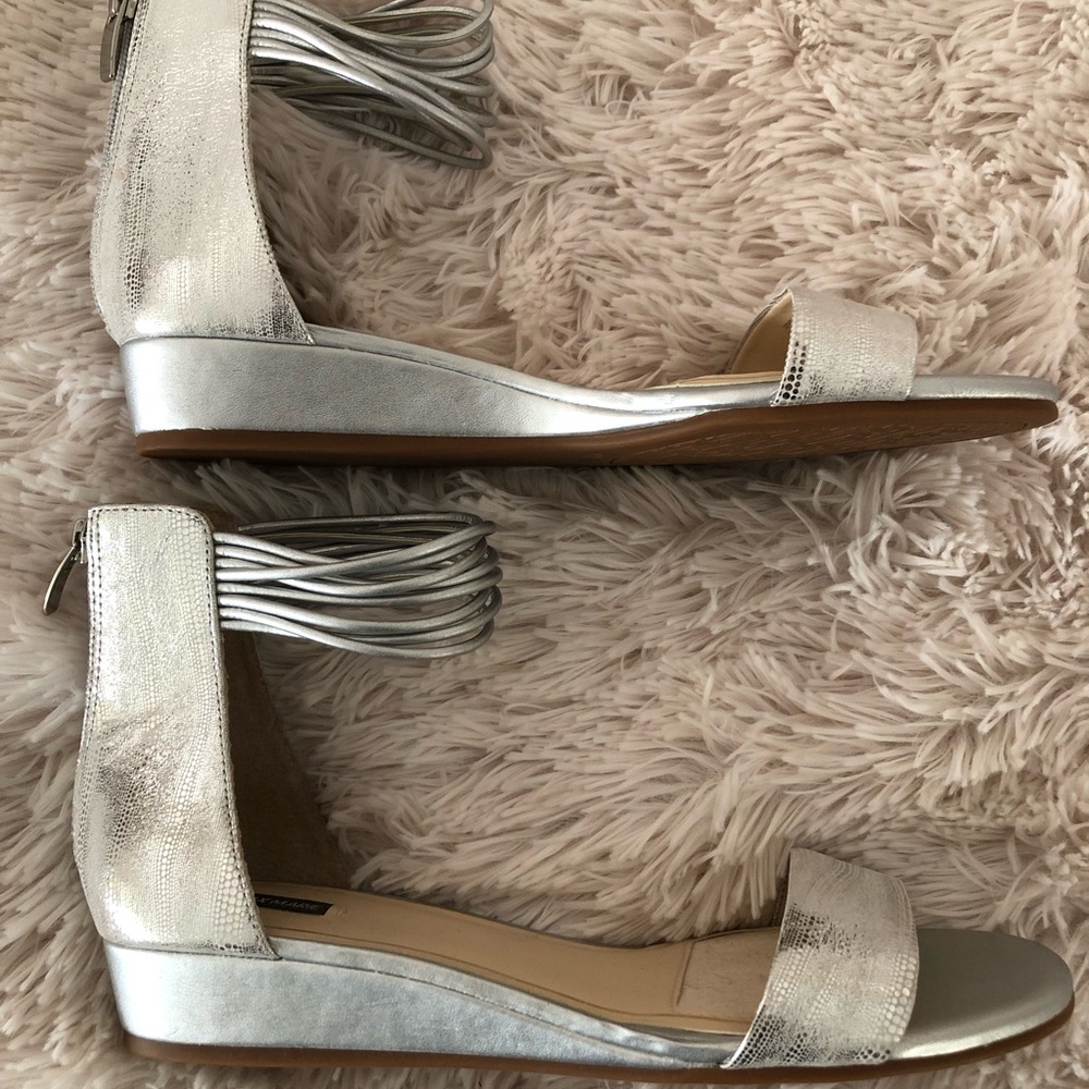 Alex Marie Metallic Silver Wedges